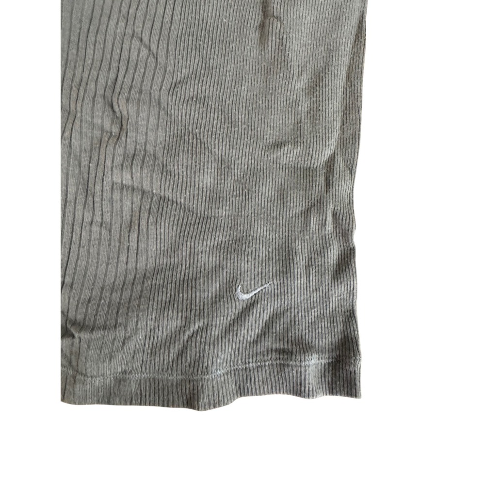 Nike Dri-Fit Seamless Ribbed Long Sleeve Brown Women's M V Neck Shirt Minimalist - Picture 2 of 4